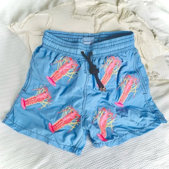 LES CANEBIERSXS/SAll Over Lobster Light Blue Men’s Swimtrunks Boardshorts